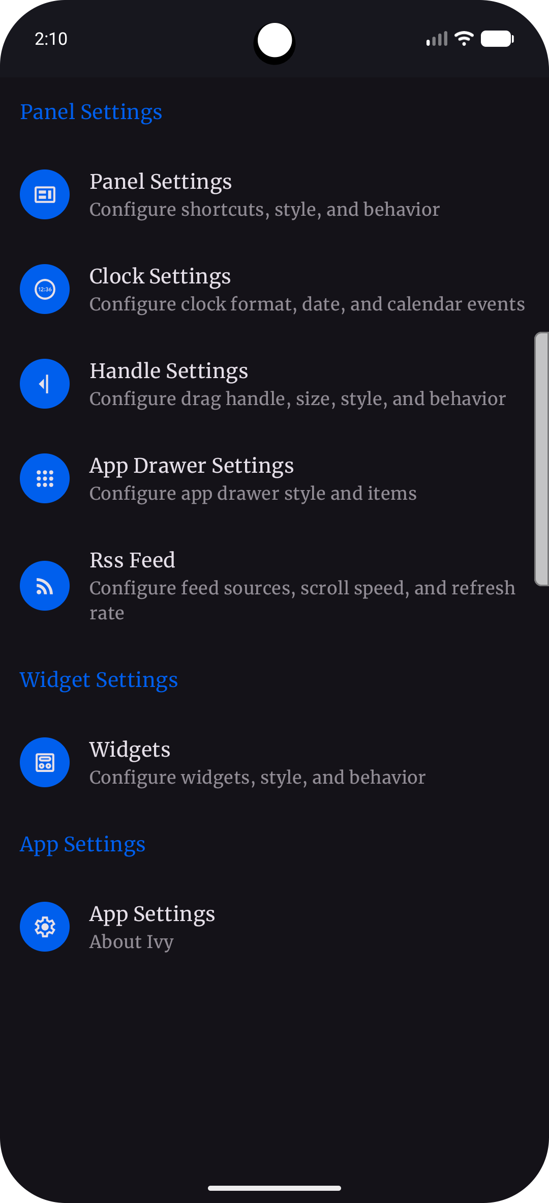 Ivy App Drawer